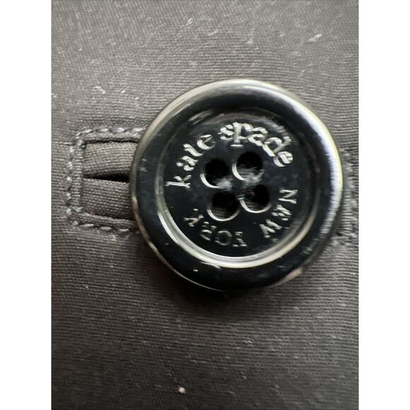 Kate Spade swing trench coat jacket black M medium white lining single breasted - Picture 2 of 7